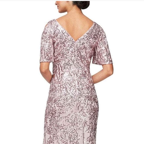 Alex Women’s all over sequins stretchy fitted formal evening dress - Picture 4 of 8